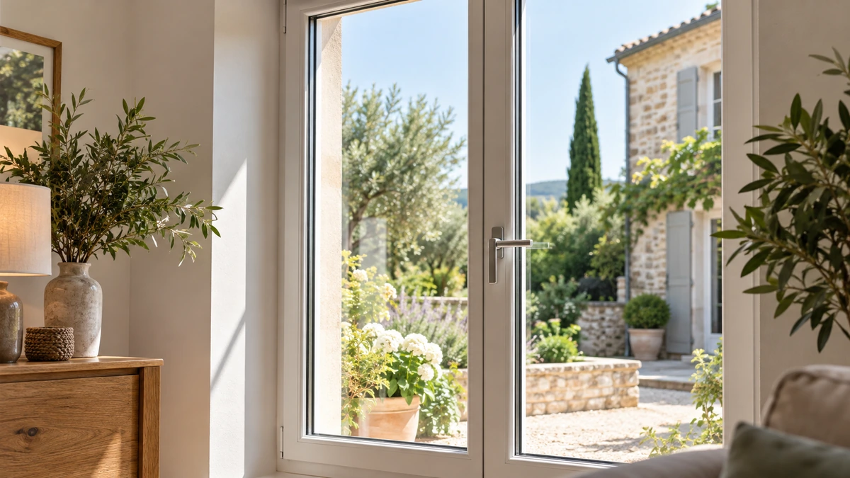 Fenêtre et cadre posés avec finitions intérieures